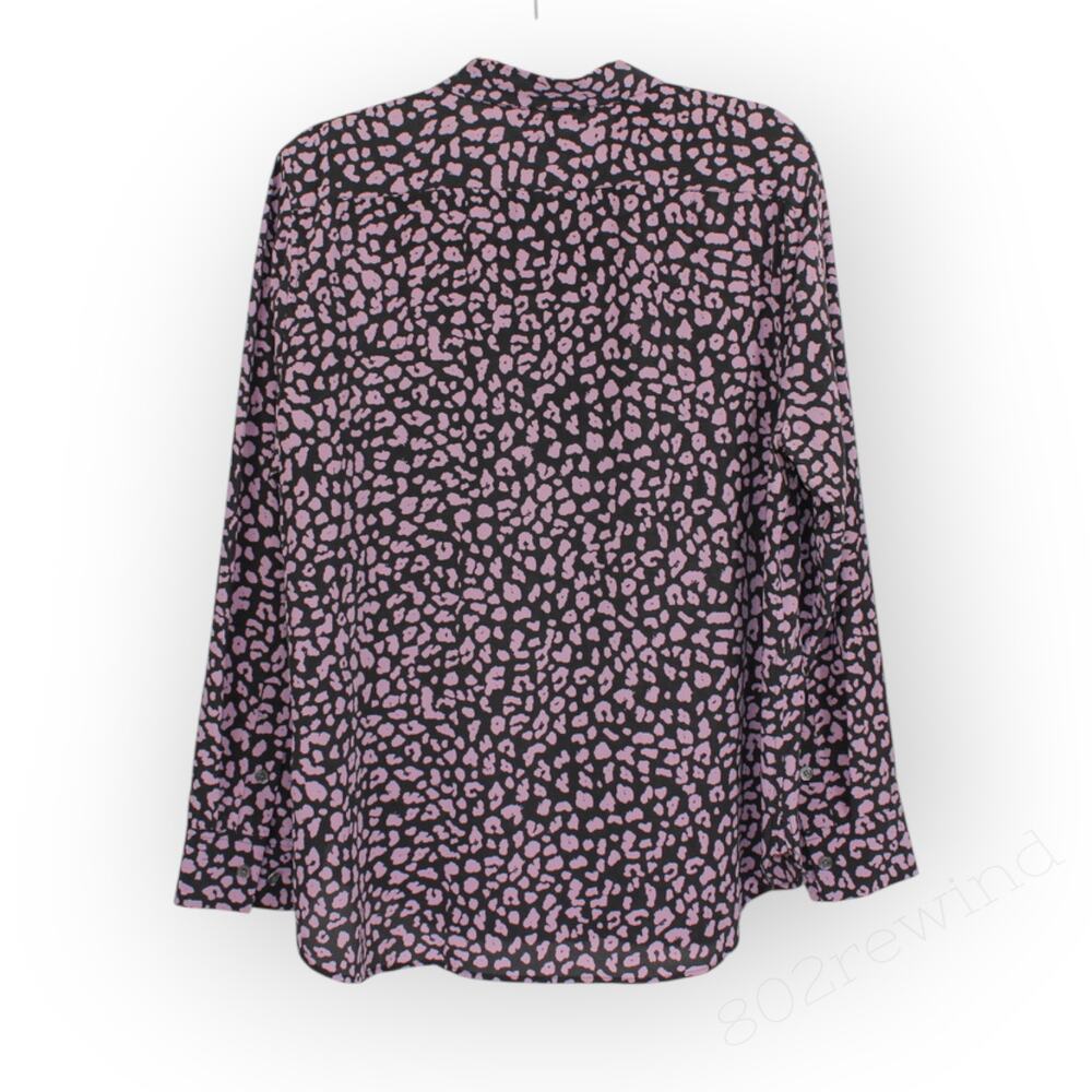 XL Equipment Femme Leema with Pocket 100% SILK Blouse AnimalPrint - Picture 10 of 11